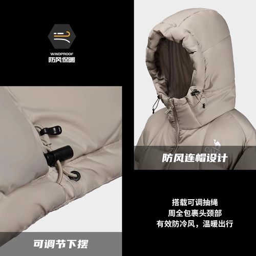 骆驼羽绒服女款2025冬季新款保暖加厚连帽面包服气凝胶羽绒外套女 - 图3