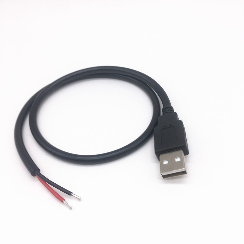 加粗USB2芯充电线0.75平方usb单头上锡线usb供电线USB公头两芯线 - 图0