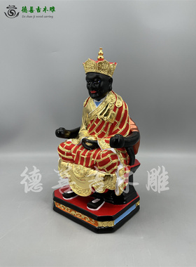 古典漆线雕香樟木手工清水祖师