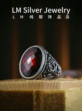 S925纯银戒指男属龙锆石创意开口男戒纯银戒指立体龙纹路霸气银戒