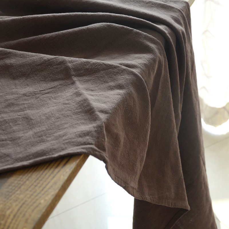 Solid color grey ramie cotton linen tablecloth cover tablecloth