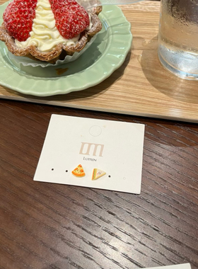 原创手工不对称小甜甜圈披萨三明治耳钉925趣搞怪饼干无耳洞耳夹