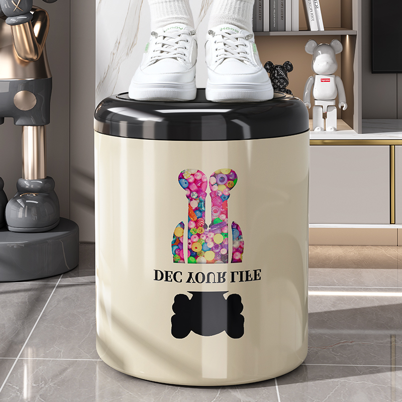 网红垃圾桶家用2025新款现代简约轻奢高档客厅卧室厕所卫生间厨房 - 图2