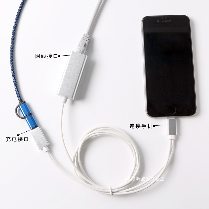 东雅适用苹果手机以太网连接网线转换器ipad有线网卡网络iphone11/12/13/14平板直播抢单抢红包转接头转接口-图2