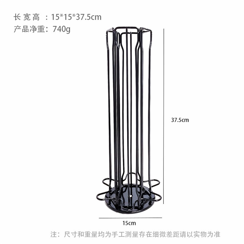 咖啡胶囊收纳Nespress小胶囊咖啡架储放可旋转胶囊咖啡金属架黑色 - 图1