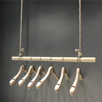 Clothing Shop Hanging Clothes Pole Solid Wood Boom Upper Wall Shelving Hanger Hanging Hanger Children Clothes Hanger clothes hanger Sub-rack