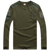 Co-Allied embroidery Outdoor army fan Long sleeve male casual t-shirt loose military fan round collar T-shirt mens shirt