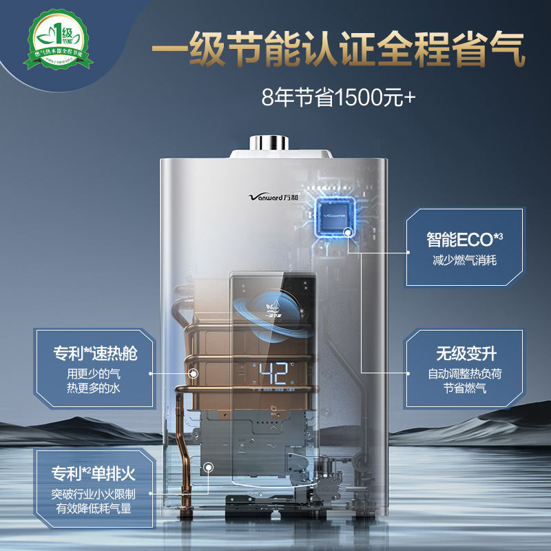 万和双伺服燃气热水器电家用天然气洗澡一级节能恒温防冻ME5T官方