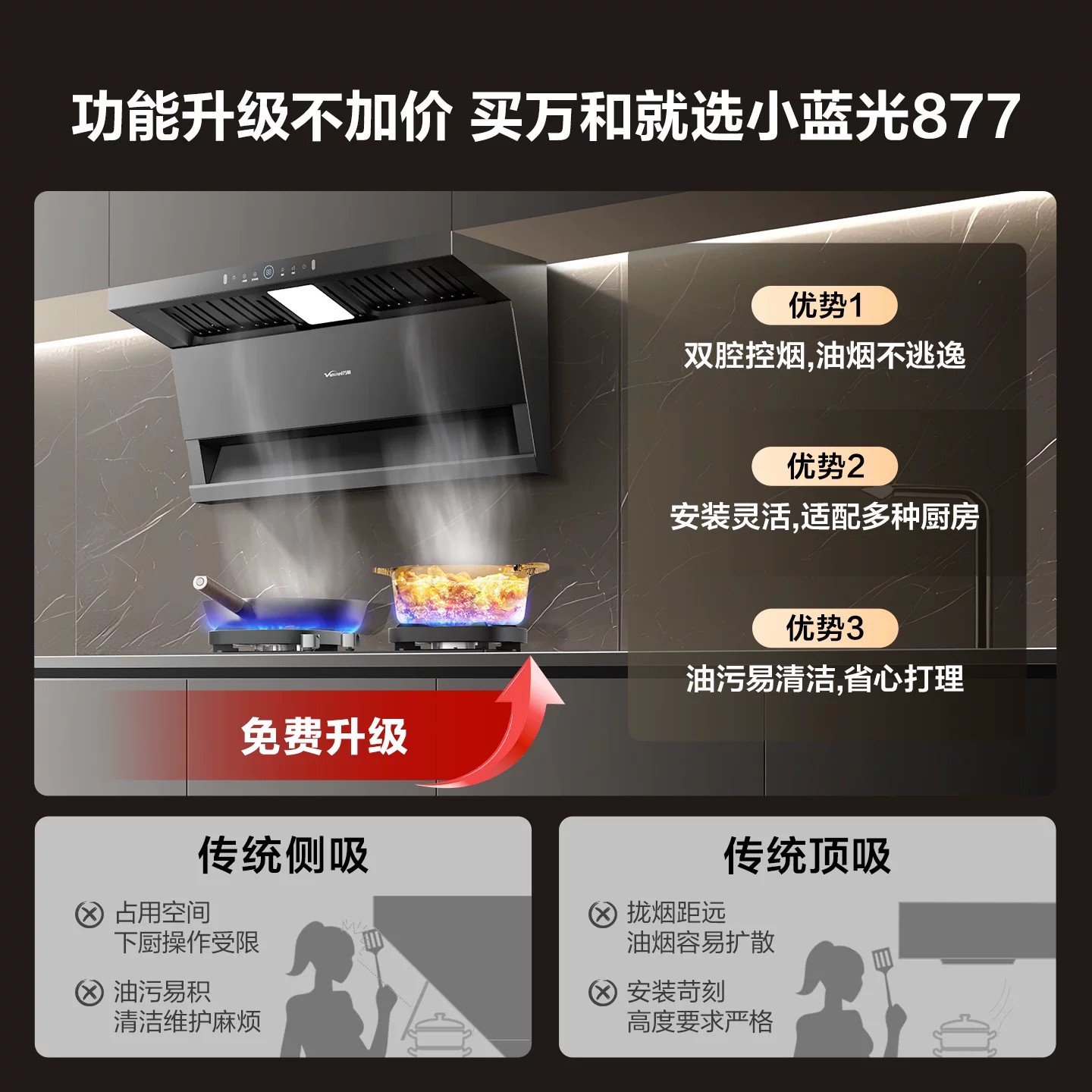 万和以旧换新抽油烟机吸油烟机燃气灶家用厨房大吸力性价比套装