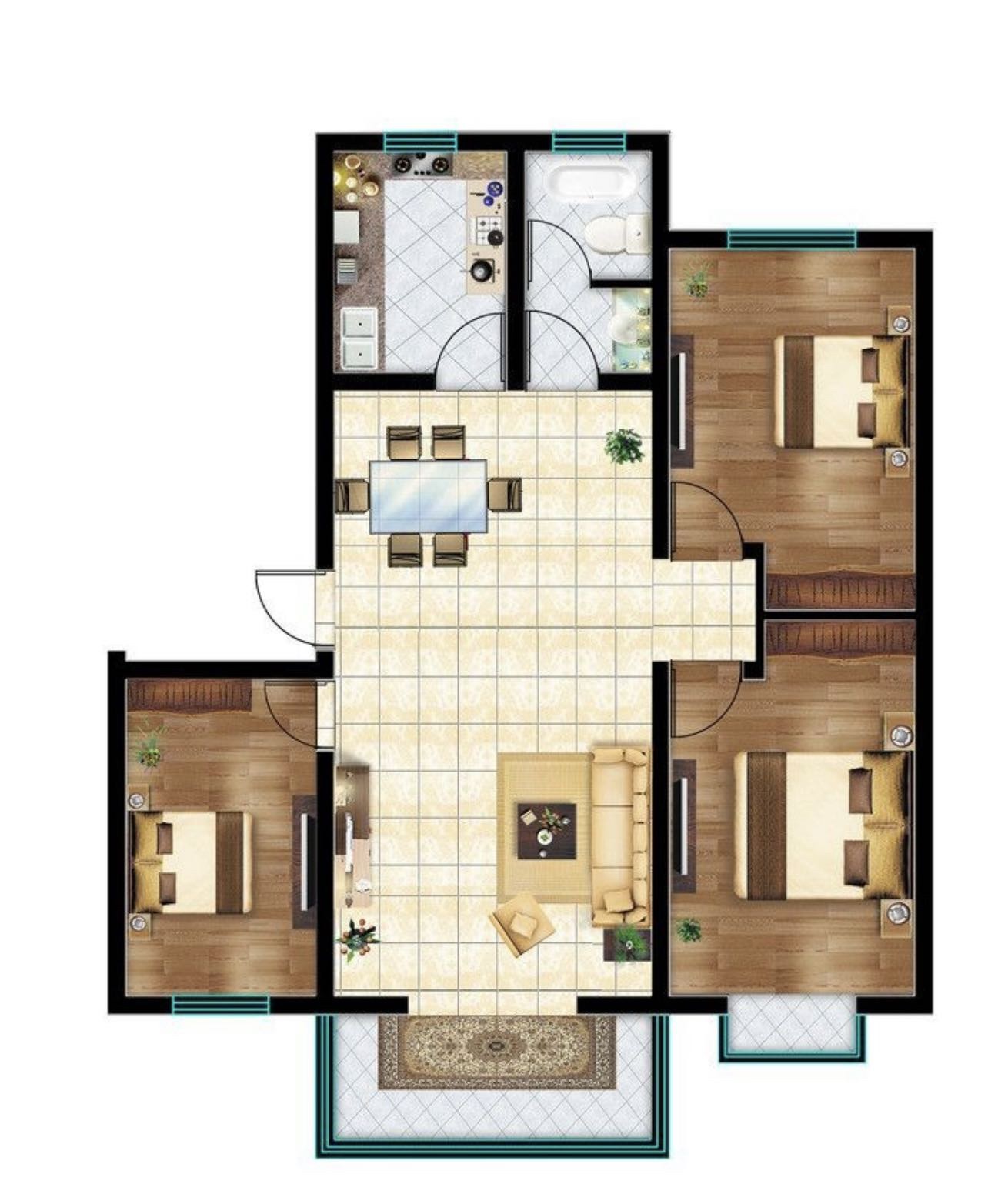 户型分析家居布局买房子选房屋看家宅办公室住宅装修缺角风景山水 - 图1