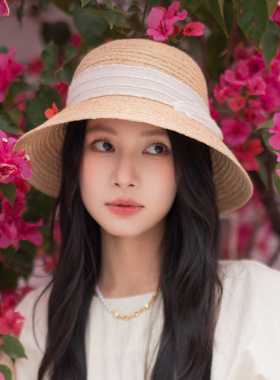 疯帽子渔夫帽出游甜美夏季蝴蝶结