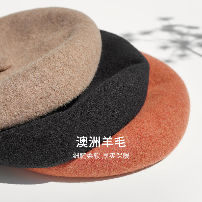 疯帽子 秋冬 好品质经典时尚款羊毛呢贝雷帽女画家帽大头围加深版,淘宝优惠券,粉丝福利购,淘宝优惠卷