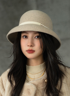 疯帽子灯罩帽逛街法式复古女秋冬