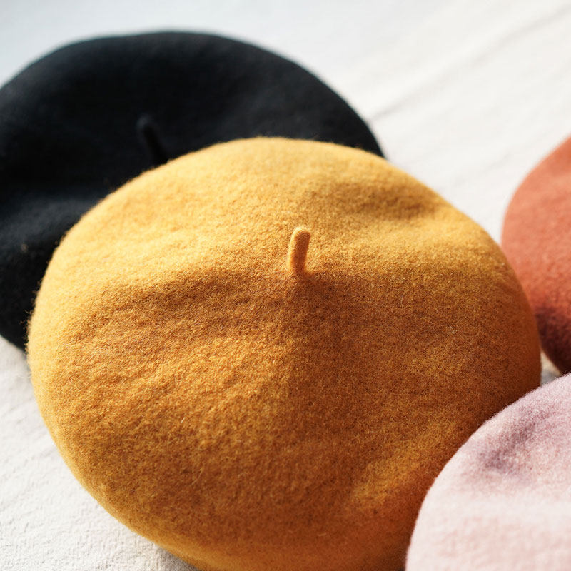 Parent-child style classic 100% wool beret