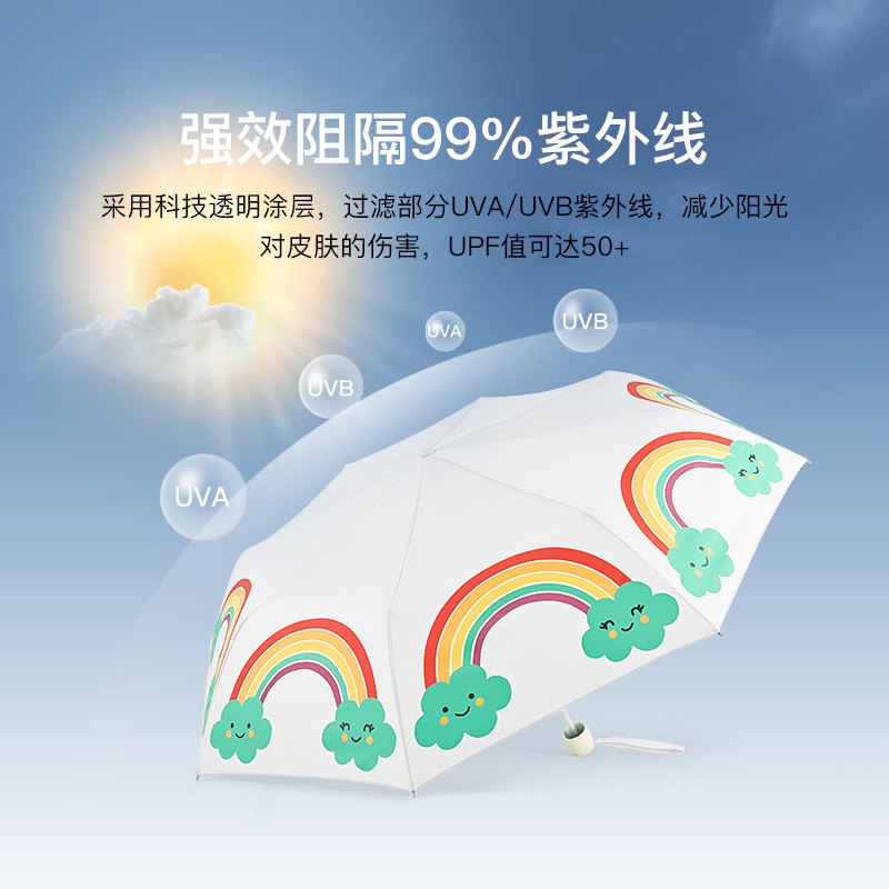 【英国王室御用】FULTON富尔顿英国彩虹太阳伞防晒女晴雨两用雨伞