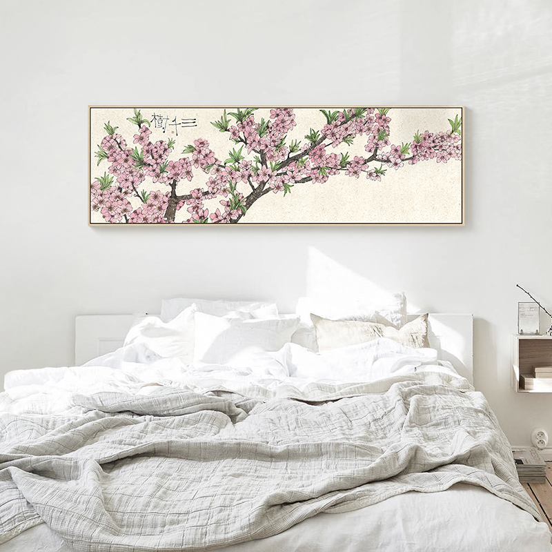 李知弥x仟象映画 新中式客厅装饰画巨幅沙发背景墙挂画花卉壁画 - 图2