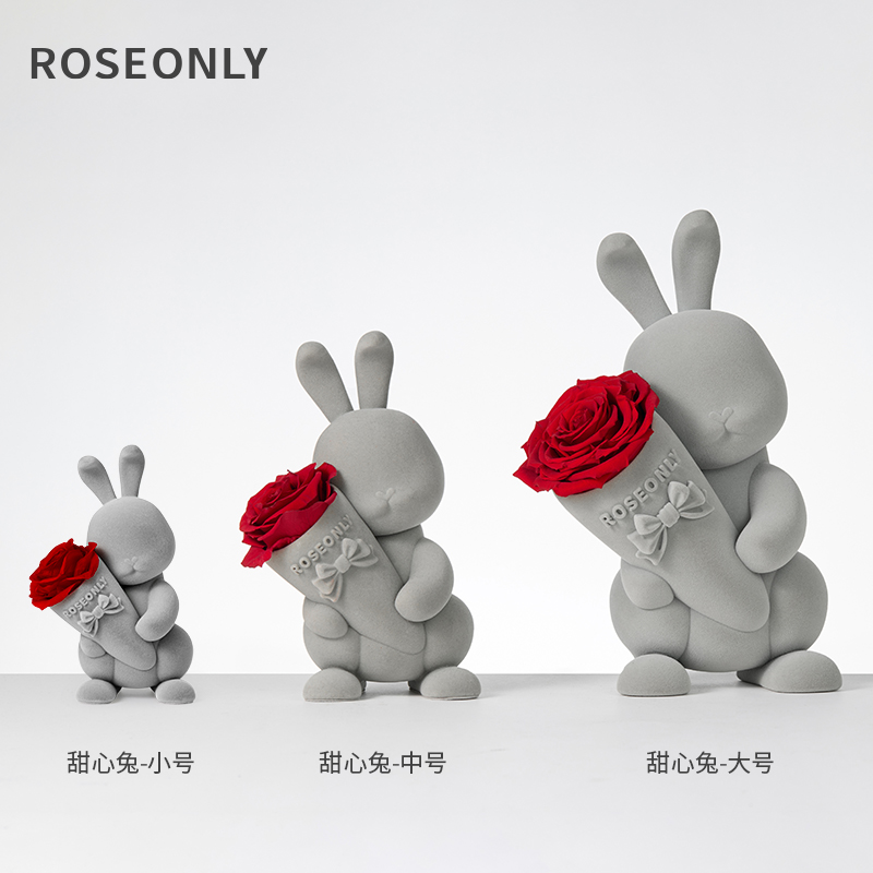 【618甄享】ROSEONLY诺誓永生花甜心兔玫瑰于适同款情人节礼物 - 图3