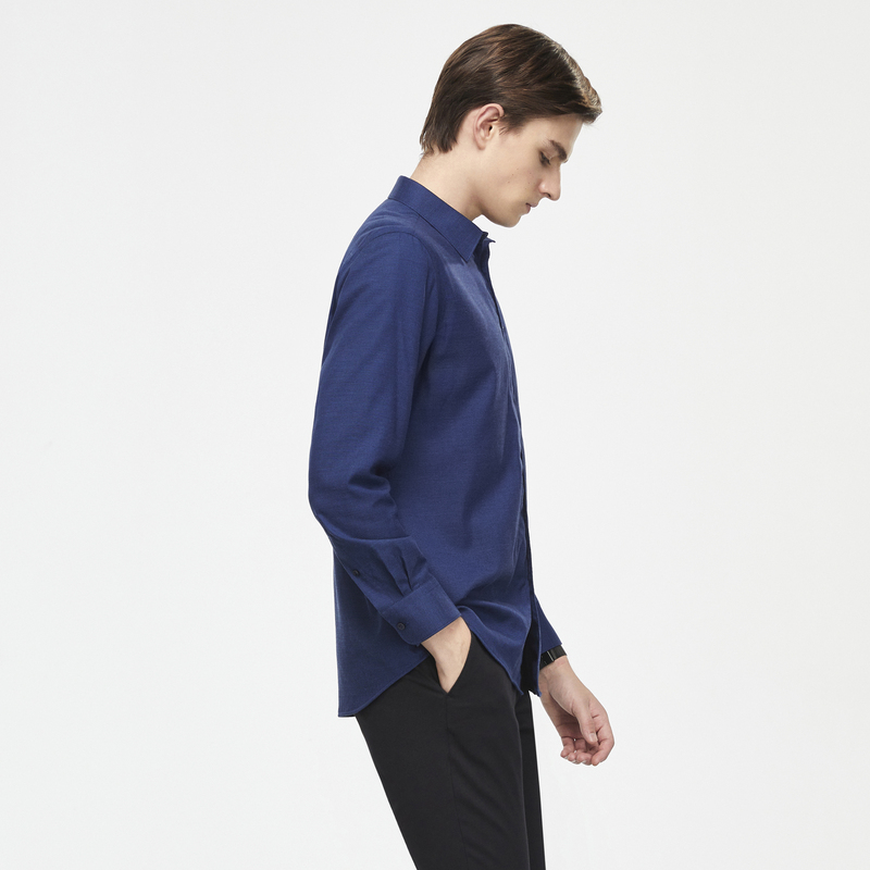 【德绒面料】雅戈尔秋冬新款商务加厚羊毛内胆保暖长袖衬衫男4510 - 图1