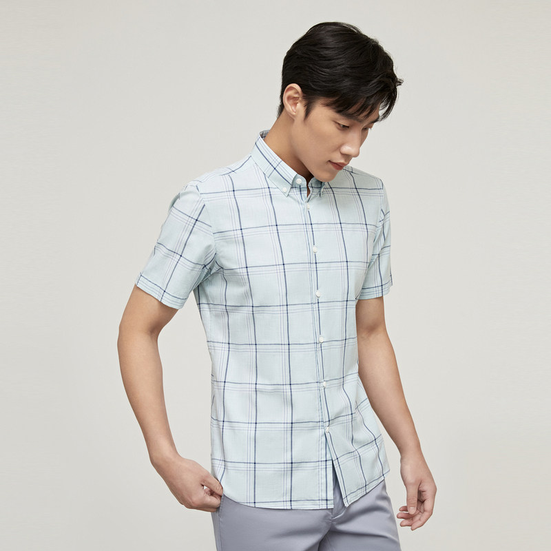 【大格纹棉弹衬衫】雅戈尔男士衬衫 雅戈尔衬衫