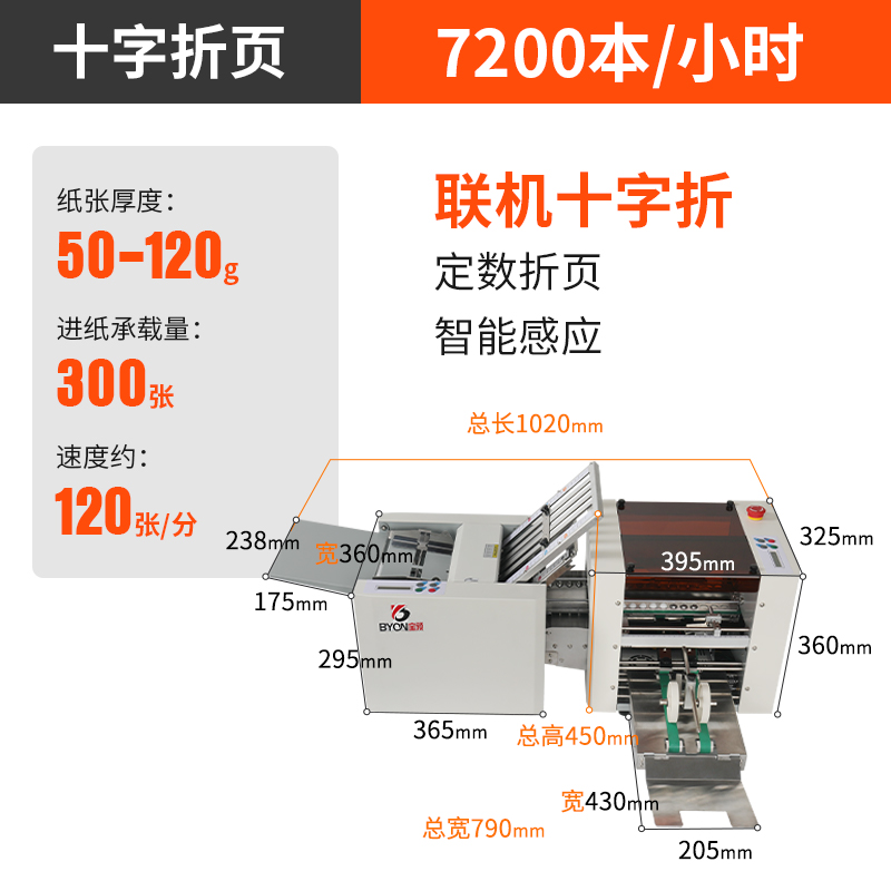 宝预高速全自动折页机小册子折纸机十字折对折折痕机叠纸机折叠机图文白卡纸说明书对折压痕机调速折纸机设备