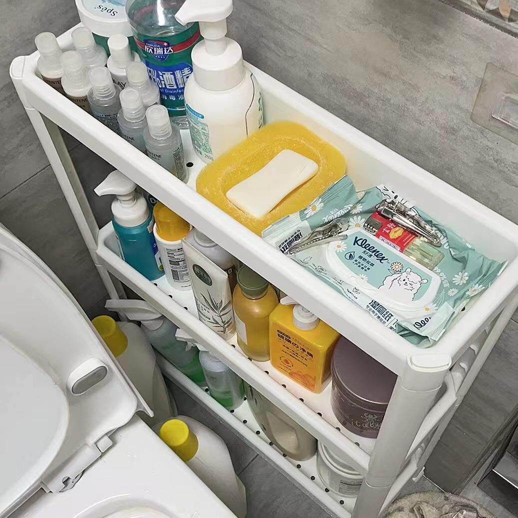 维灰恩浴室置物架小推车可移动厨房客厅宅缝夹缝落地收纳架卫生间 - 图0