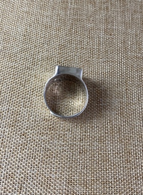 古瓷首饰 青花瓷戒指 老瓷片板戒 925银 手工饰品 简约百搭 男士