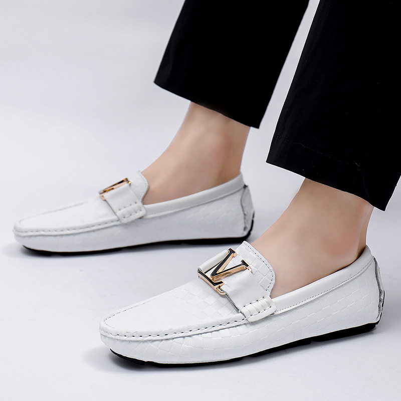 香港潮牌新款头层牛皮男士豆豆鞋高品质跨境大码休闲皮鞋潮男一脚,淘宝优惠券,粉丝福利购,淘宝优惠卷