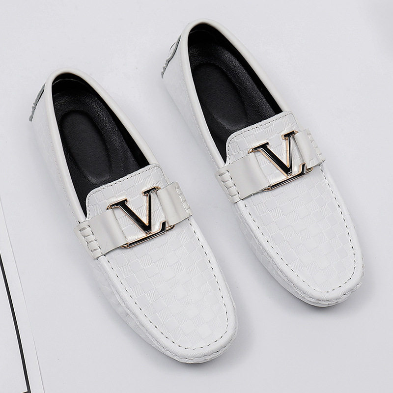 香港潮牌新款头层牛皮男士豆豆鞋高品质跨境大码休闲皮鞋潮男一脚,淘宝优惠券,粉丝福利购,淘宝优惠卷