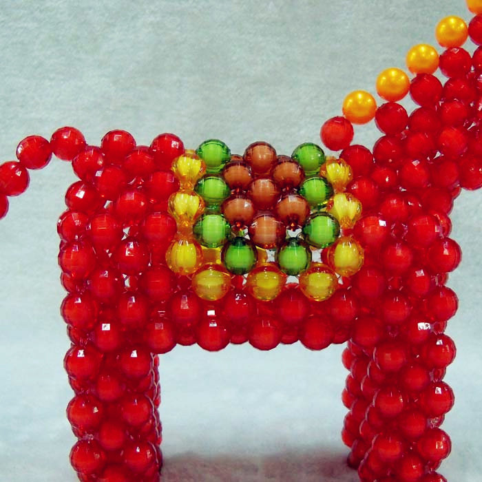 串珠马成品材料包 十二生肖手工艺品diy红白色摆件礼品散珠子视频,淘宝优惠券,粉丝福利购,淘宝优惠卷