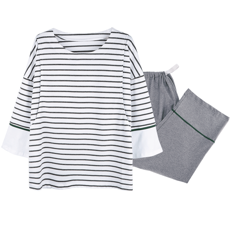 哺乳睡衣夏季薄款产后5月份6纯棉孕妇家居服产妇喂奶