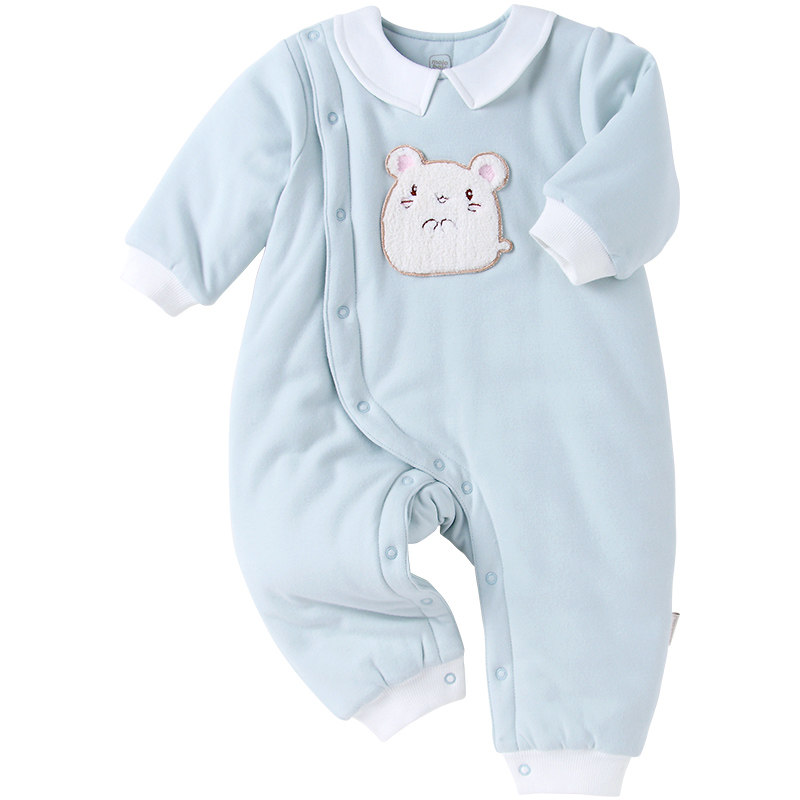 婴儿夹棉连体衣纯棉秋冬季 爱笔笔母婴连身衣/爬服/哈衣
