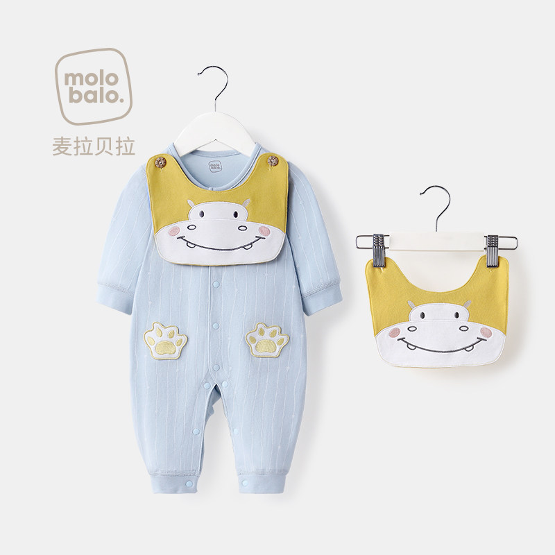 初生婴儿连体衣服春秋四季装纯棉 爱笔笔母婴连身衣/爬服/哈衣