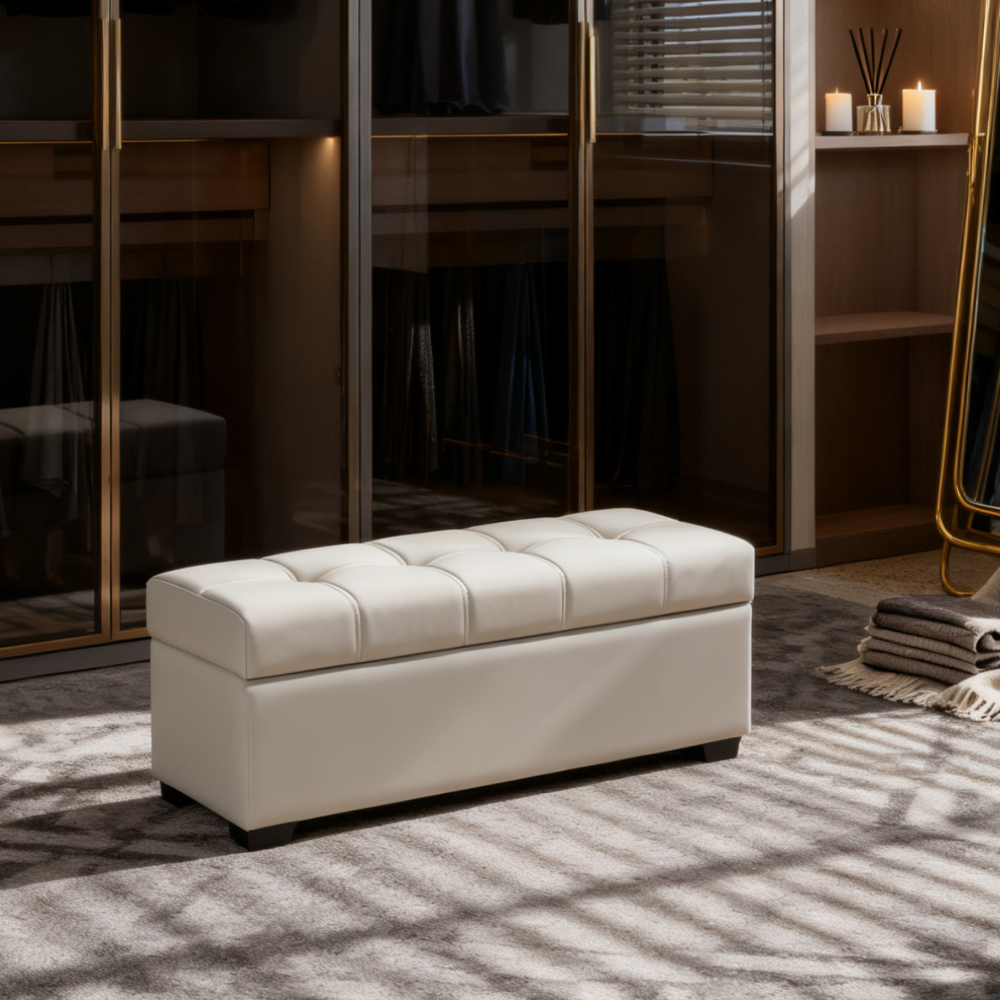 劳伦斯储物入户换鞋凳脚踏凳实木搁脚沙发凳真皮家用长条凳床尾凳,淘宝优惠券,粉丝福利购,淘宝优惠卷