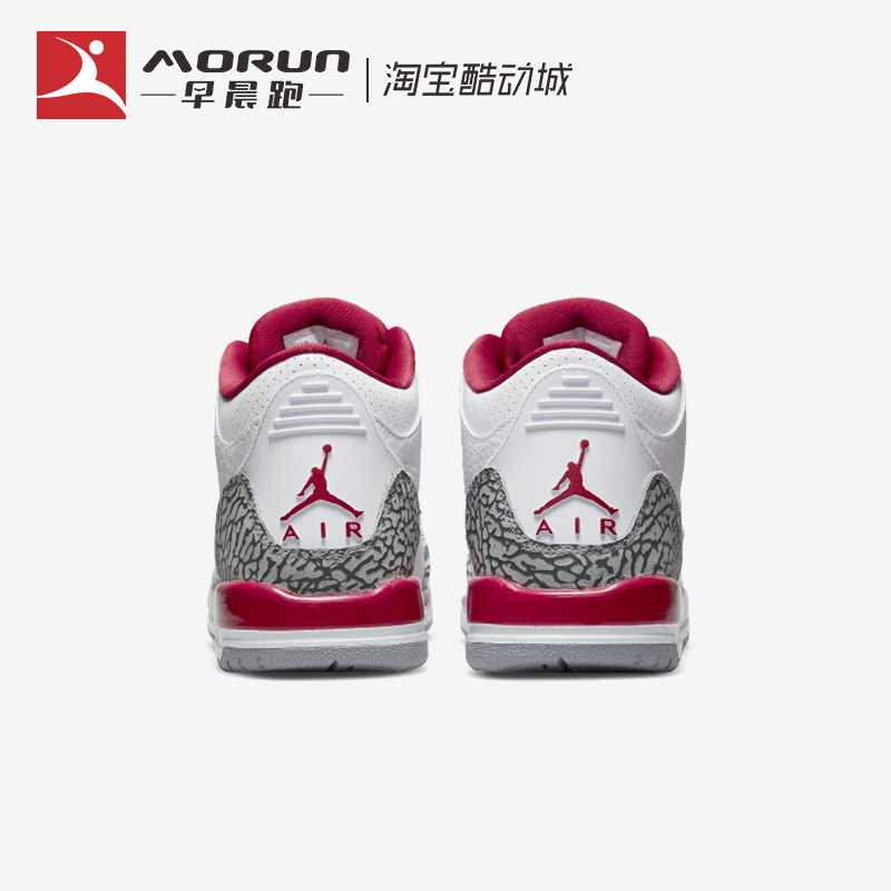 Air Jordan 3 AJ3 红雀 白酒红 阿姆超级碗 GS篮球鞋 398614-126 - 图1