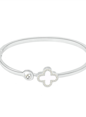 四叶草玫瑰金手镯首饰手链