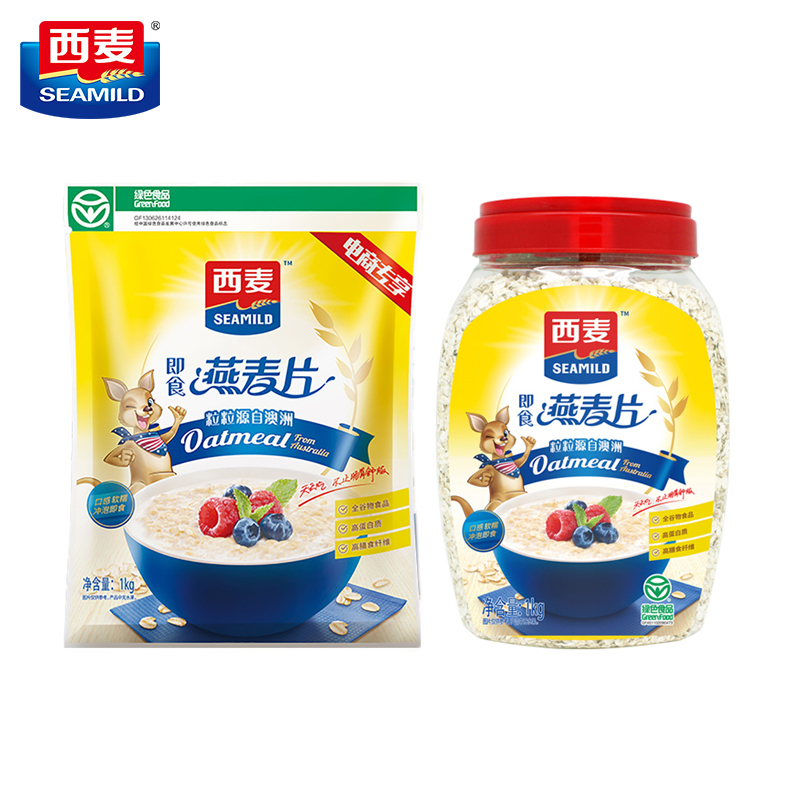 西麦纯燕麦片3kg高蛋白质0添加蔗糖即食谷物速食冲饮营养品早餐 - 图0