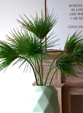 仿真绿植松针假树枝长枝伞撒草植物造景橱窗家居花艺装饰展示