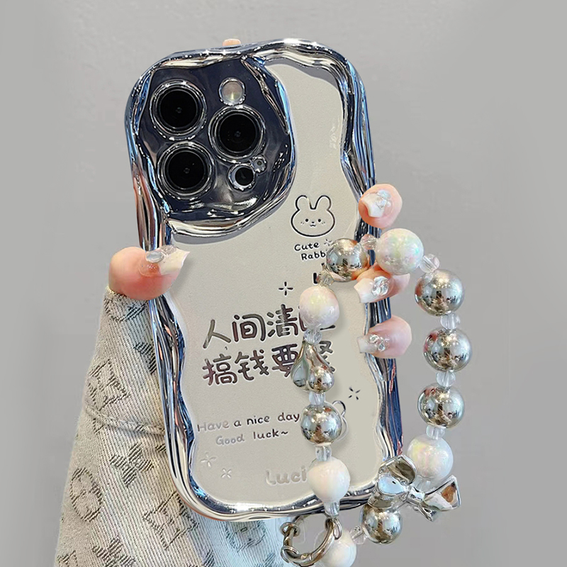 发财被爱opporeno11手机壳oppok11保护套新女款reno10/9/8/7/6/5/4/3电镀银findx7全包a97防摔gt5pro硅胶r17 - 图2