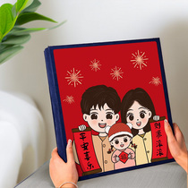 Family of three-mouth album This commemorative album Large-capacity Family Baby Shadow Set Records Baby Photograph Photo Collection