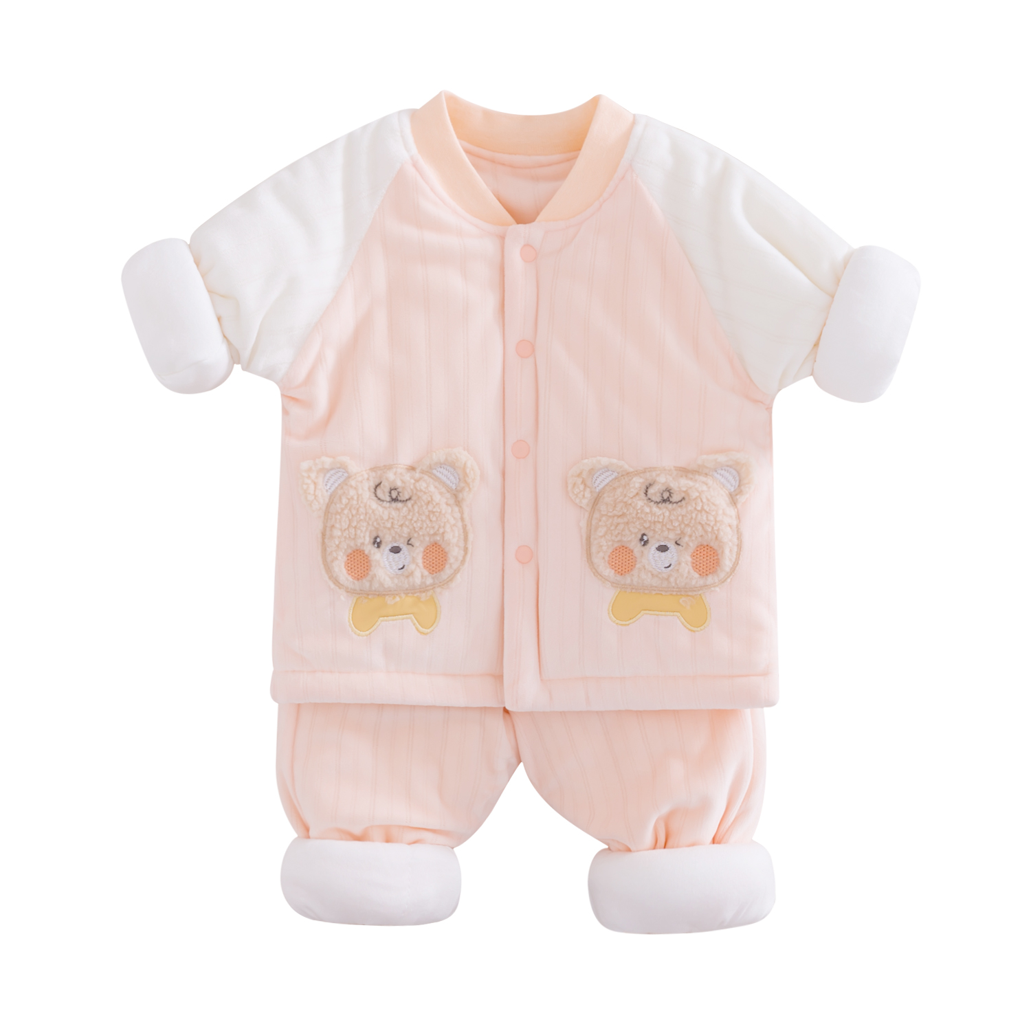 特价婴儿棉服加厚加绒外穿保暖分体套装男女宝宝棉衣棉裤子两件套