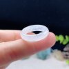 Natural Jadeite Wide Brim Ring White Ice Thick Pack