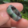 Half mountain and half water jadeite flat square ring
