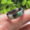Half mountain and half water jadeite flat square ring