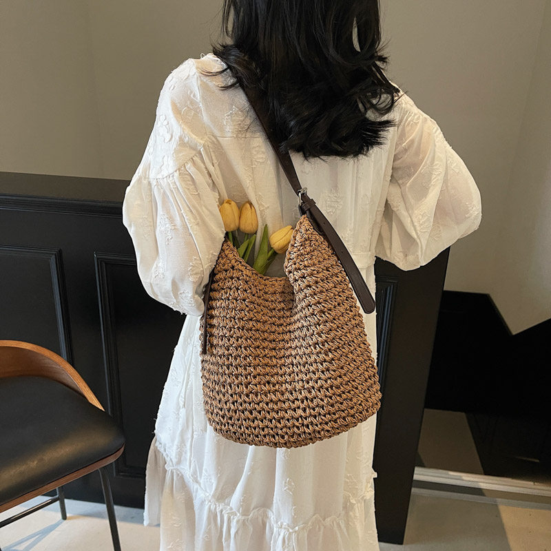 编织包托特包女2026新款大容量草编斜挎包度假风休闲包质感洋气潮,淘宝优惠券,粉丝福利购,淘宝优惠卷