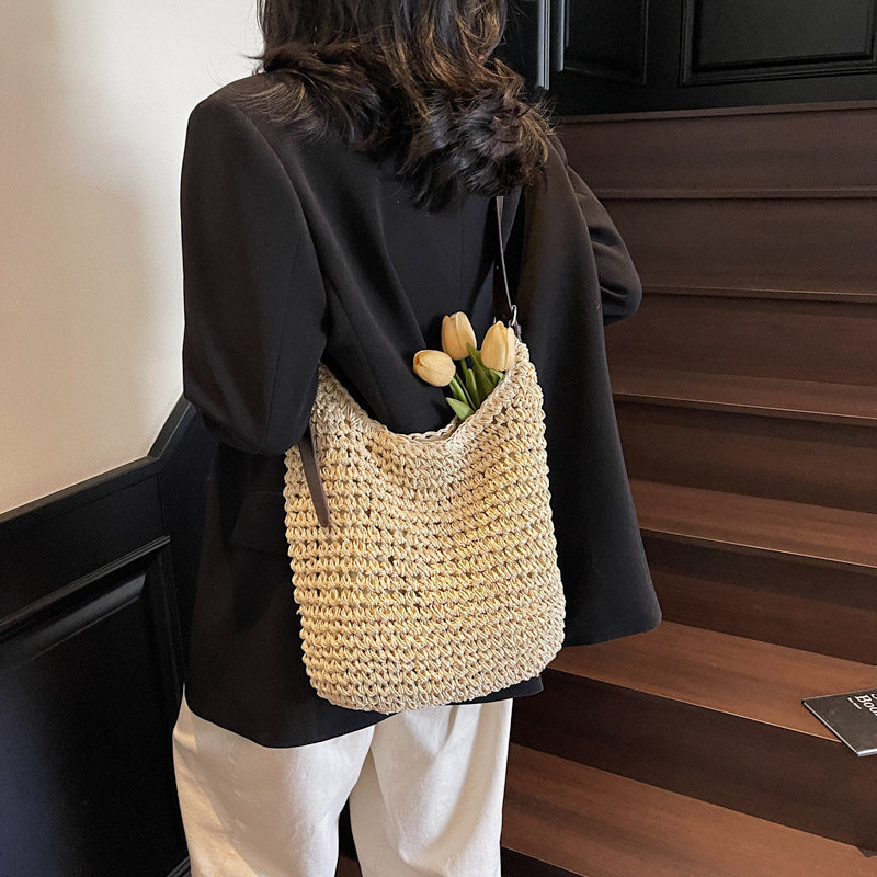 编织包托特包女2026新款大容量草编斜挎包度假风休闲包质感洋气潮,淘宝优惠券,粉丝福利购,淘宝优惠卷