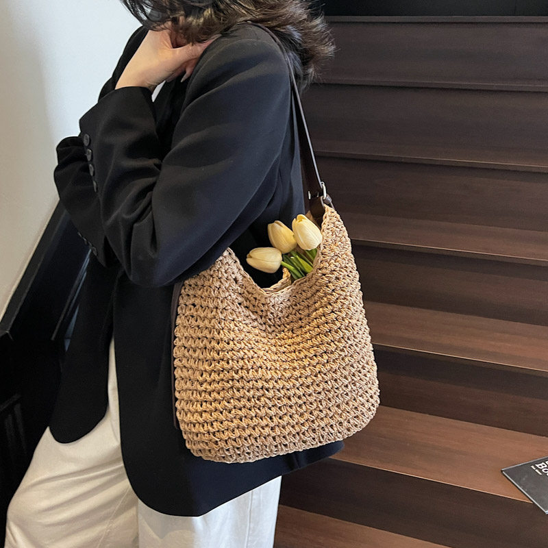 编织包托特包女2026新款大容量草编斜挎包度假风休闲包质感洋气潮,淘宝优惠券,粉丝福利购,淘宝优惠卷