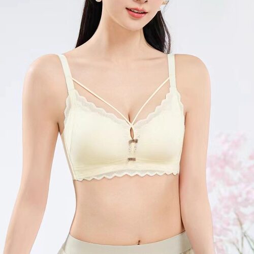 依雪纷内衣无钢圈乳胶杯8529小胸AB杯超聚拢纯欲美胸无磁文胸罩 - 图2