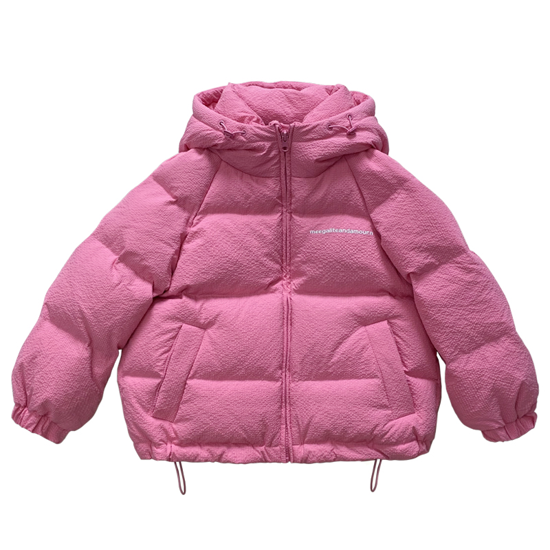 韩国新款儿童羽绒服泡泡格面包服女童男童宝宝短款加厚白鸭绒冬装