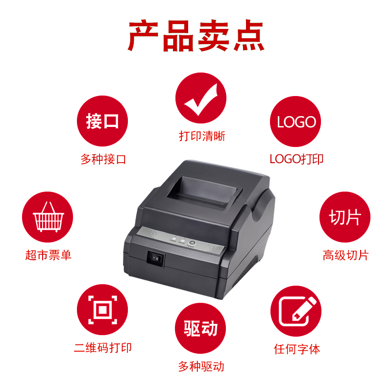 芯烨XP-58IIL 58mm热敏打印机热敏小票据打印机 58并口打印机-图0