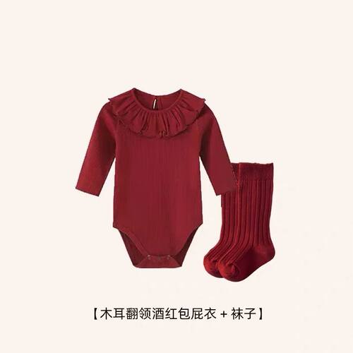 纯棉衣服爬服春秋洋气婴儿哈衣连体衣包屁衣包屁薄款长袖宝宝可爱 - 图0